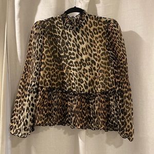 Ganni Animal Print blouse